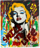 Nastya Rovenskaya- Original Mixed Media on Paper "Marilyn Monroe II"