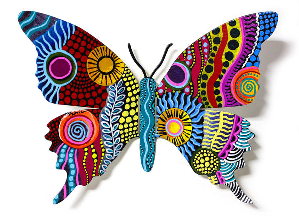 Patricia Govezensky- Original Painting on Cutout Steel "Butterfly CLXXIV"