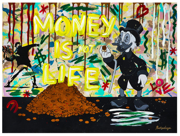 Nastya Rovenskaya- Mixed Media "Money is Life"
