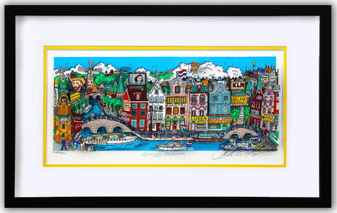 Charles Fazzino- 3D Construction Silkscreen Serigraph "Alluringly Amsterdam"