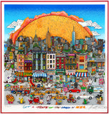 Charles Fazzino- 3D Construction Silkscreen Serigraph "Get A Taste of the World in N.Y.C"