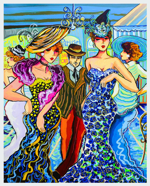 Patricia Govezensky- Original Acrylic on Canvas "Dancing All Night Long"