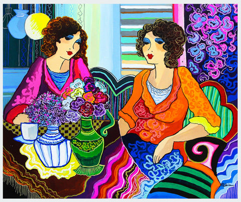 Patricia Govezensky- Original Acrylic on Canvas "Sunday Morning"