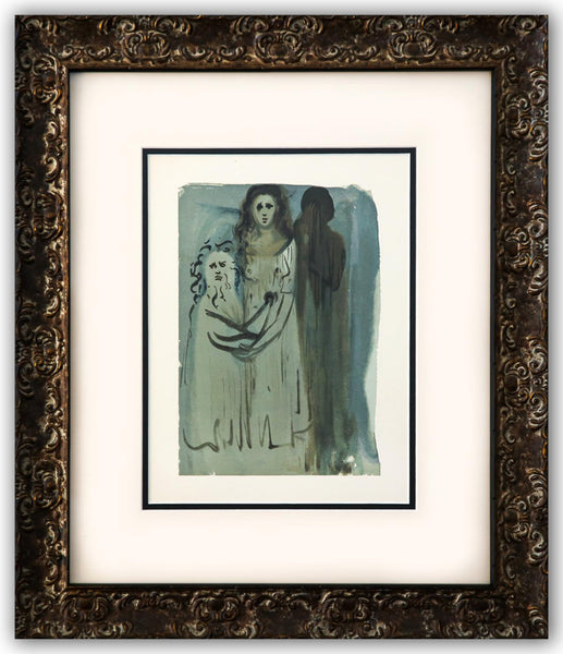 Salvador Dali- Original Color Woodcut on B.F.K. Rives Paper "Purgatory 16"