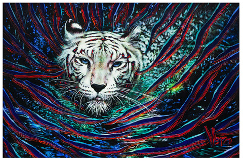 Vera V. Goncharenko- Original Oil on Canvas "White Tiger"