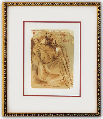 Salvador Dali- Original Color Woodcut on B.F.K. Rives Paper "Purgatory 30"