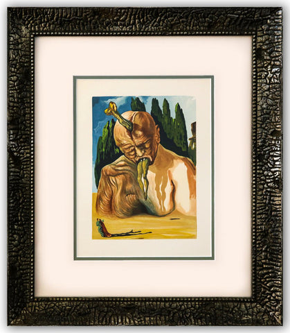 Salvador Dali- Original Color Woodcut on B.F.K. Rives Paper "Inferno 27"