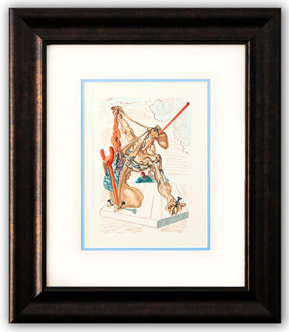 Salvador Dali- Original Color Woodcut on B.F.K. Rives Paper "Inferno 29"