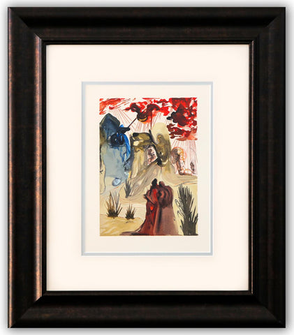 Salvador Dali- Original Color Woodcut on B.F.K. Rives Paper "Purgatory 28"
