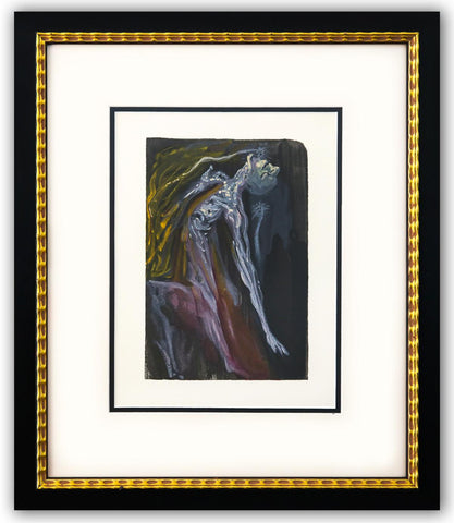 Salvador Dali- Original Color Woodcut on B.F.K. Rives Paper "Inferno 9"