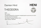 Damien Hirst- Laminated Giclee print on aluminium composite, screen printed with glitter "H10-3 Theodora"