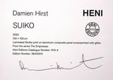 Damien Hirst- Laminated Giclee print on aluminium composite, screen printed with glitter "H10-4 Suiko"