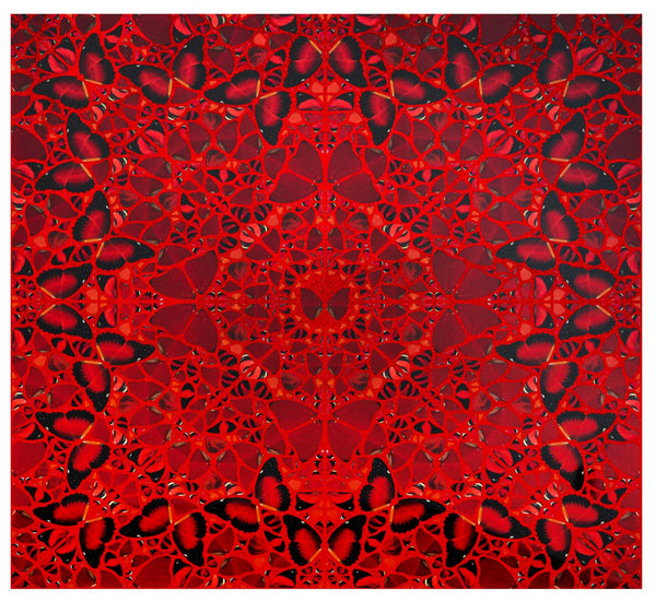 Damien Hirst- Laminated Giclee print on aluminium composite, screen printed with glitter "H10-2 Nūr Jahān"