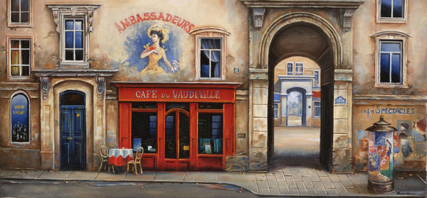 Alexander Borewko- Original Giclee on Canvas "Cafe Du Vaudeville"
