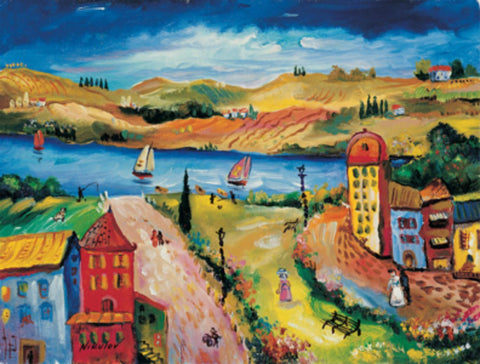 Oleg Nikulov- Original Giclee on Canvas "River View"