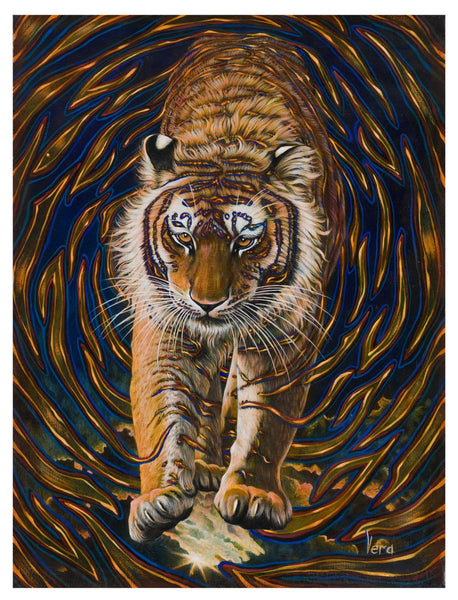 Vera V. Goncharenko- Original Giclee on Canvas "Wild Tiger"