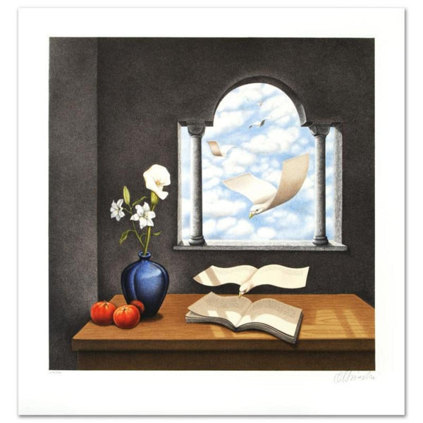 Rafal Olbinski- Hand Pulled Original Lithograph "Calendar of Yesterday's Wishes"