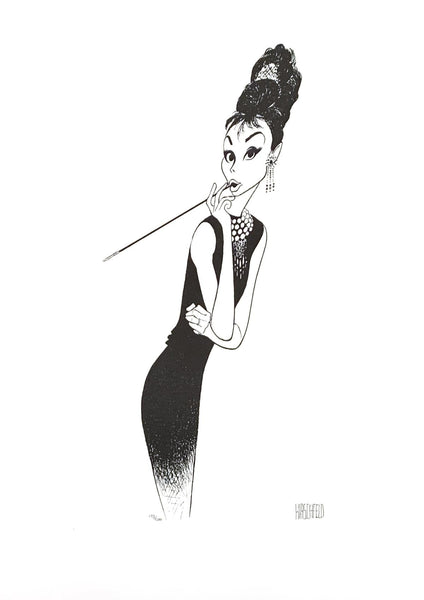 Al Hirschfeld- Original Lithograph on Paper "Audrey Hepburn"